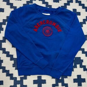 Abercrombie and Fitch Spellout Blue Sweatshirt Womens Size L